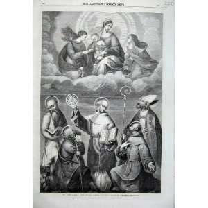  1860 St Bernardino Saints Angels Clouds Holy Priest Men 