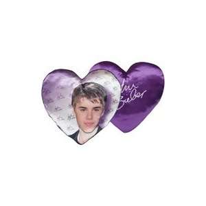  Justin Bieber Purple Heart Shaped Signature Satin Throw 