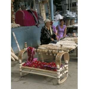  Wooden Baby Cots for Sale, Nukur Market, Uzbekistan, Central 