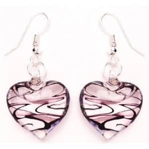  Bleek2Sheek Murano inspired Glass Pink and Clear Heart 