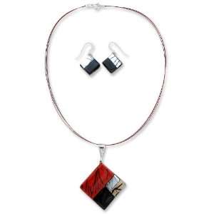  Dichroic art glass jewelry set, Sophisticate Jewelry