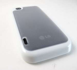 GLOSSY WHITE CLEAR Soft Gel TPU Skin Case Cover LG myTouch E739 Phone 