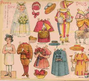 PAPER DOLL ORIG CA 1914 BRIDE LITTLE RED RIDING HOOD ++  