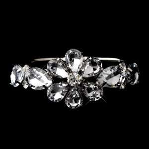  Silver Austrian Crystal Flower Bridal Bracelet Jewelry