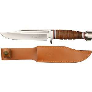  Elk Ridge Leather Handled bowie: Sports & Outdoors