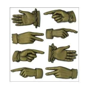   Dimensional Stickers Metal Hands; 3 Items/Order Arts, Crafts & Sewing