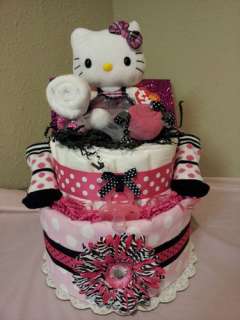 HELLO KITTY cake & wipes case great baby shower centerpiece, gift 