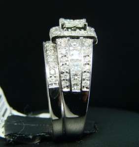 14K LADIES PRINCESS BRIDAL ENGAGEMENT DIAMOND RING SET  