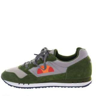 Ellesse Mens Athletic Sneakers Shoes Poli Gray/Green Nubuck  
