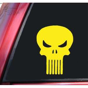Punisher Skull Vinyl Decal Sticker   Yellow