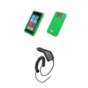  EMPIRE Neon Green Silicone Skin Cover Case + Car Charger 