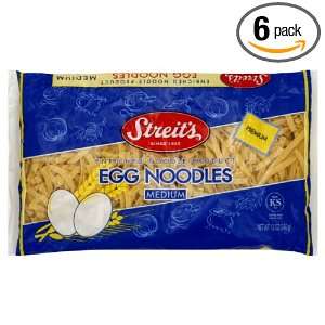 Streits Noodles, Medium Egg, 12 Ounce (Pack of 6)  Grocery 