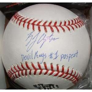  B.J. Upton Autographed Baseball   BJ OML : Devil #1 