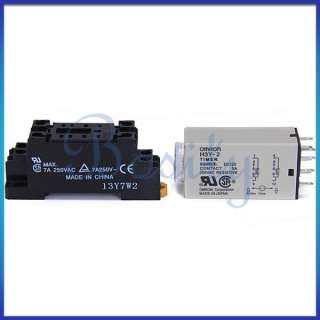 DC 12V Delay Timer Time Relay 0~60 Minute H3Y 2 with Base 5A 250V AC 