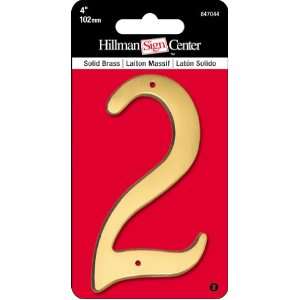 The Hillman Group 847044 4 Inch Traditional Solid Brass House Number 