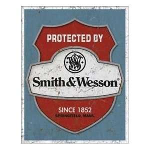  Tin Sign Protected By Smith and Wesson by Unknown 12 