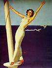   Sailor girl in Heels Pin up Poster Sailing Hottie in White 2 Sided