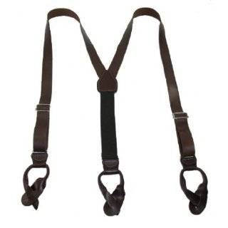  Leather Suspenders Golden Russet Brown with Black Trim 