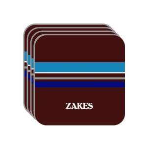 Personal Name Gift   ZAKES Set of 4 Mini Mousepad Coasters (blue 