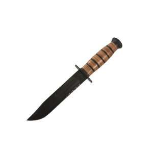  USMC Styled Fighter Stacked Leather Handle w/Sheath 