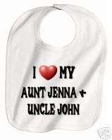 LOVE MY AUNT AND UNCLE PERSONALIZED BABY BIB  