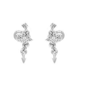 Perfect Gift   High Quality Elegnat Arrow on Heart Earring with Silver 