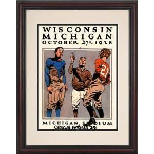  1928 Michigan vs. Wisconsin 8.5 x 11 Framed Historic Football 