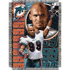  Jason Taylor #98 Miami Dolphins NFL Woven Tapestry Throw 