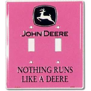  John Deere Switchplate Cover   Double (Lady Pink): Home 