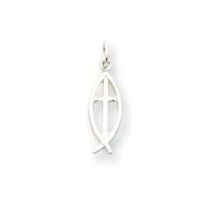   Sterling Silver Ichthus Fish Cross Charm: West Coast Jewelry: Jewelry