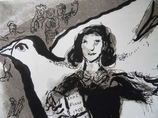 CHAGALL Marc : Journal dAnne Frank   ORIGINAL SIGNED LITHOGRAPH 