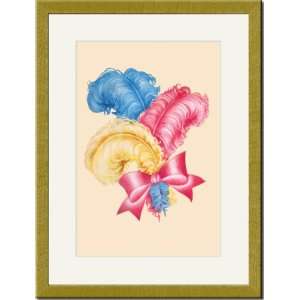  Gold Framed/Matted Print 17x23, Red, Yellow, Blue Hat 