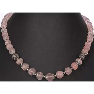  Faceted Rose Quartz Necklace   Sterling Silver Everything 