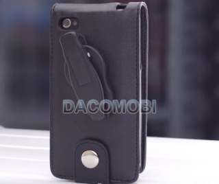 iPhone 4 4G 4S Leather Flip Case with Removable Belt Clip  