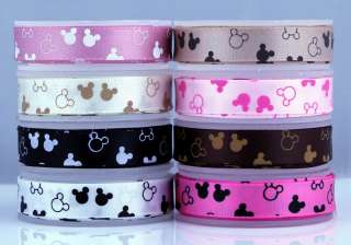 5Y 3/8INCH U PICK 8COLOR Polyester satin RIBBON MINNIE MOUSE 