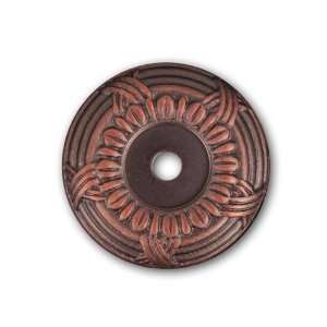 Rk International   Distressed Copper Rki Cross & Petal Knob Backplate 