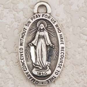   Pewter Pendant, Miraculous Medal, St. Mary with 18 Chain. Jewelry