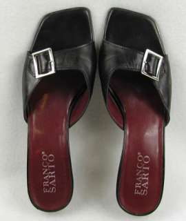 FRANCO SARTO Black Slides Sandals Wedge Shoes 10  