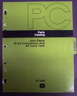 John Deere 20 Air Compressor/Carry Tank Parts Manuals  