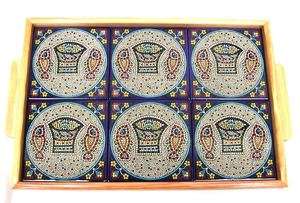 Loaves & Fishes Ceramic Tile Serving Tray Bible Israel  