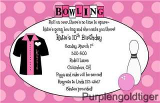 BOWLING INVITATIONS BOY OR GIRL 3 TO CHOOSE FROM  