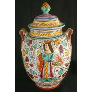   Hand Painted Italian Deruta Majolica Ginger Jar Vase: Everything Else