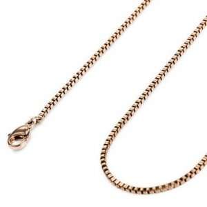  Copper 316L Stainless Steel Necklace Box Chain 1.5mm Wide 