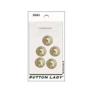  JHB Button Lady Buttons Pearl White 3/8 5pc (6 Pack) Pet 