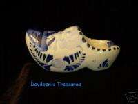 Delft China Ashtray in the Shape of a Dutch Wooden Shoe  