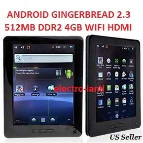 ANDROID 2.3 GINGERBREAD TABLET PC FLASH 512MB 4GB   
