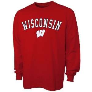 Wisconsin Badgers Cardinal Arch Logo Long Sleeve T shirt  