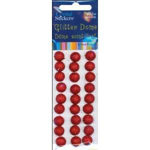  Glitter Dome Stickers 10mm 27/Pkg Red