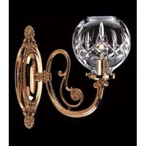  Waterford Lismore Single Sconce   Polished Brass Finish 
