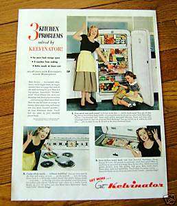 1949 Kelvinator Refrigerator Range Freezer Ad  